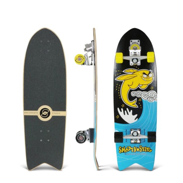Surfskate Smoothstar Modelo Flying Fish - 32″ (Yellow & Black)