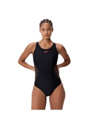 Traje De Baño Para Natación De Mujer Speedo Placement Muscleback Negro