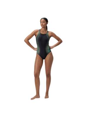 Traje De Baño Para Natación De Mujer Speedo Medalist Printed Negro