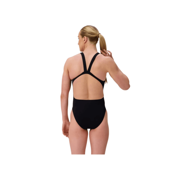 Traje De Baño De Natación Para Mujer Speedo Solid Leaderback Negro