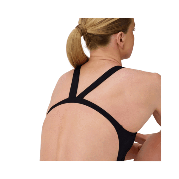 Traje De Baño De Natación Para Mujer Speedo Solid Leaderback Negro