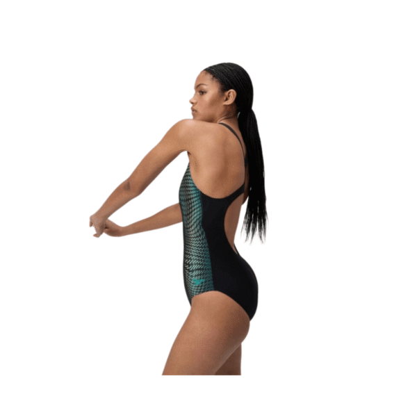 Traje De Baño Para Natación De Mujer Speedo Medalist Printed Negro